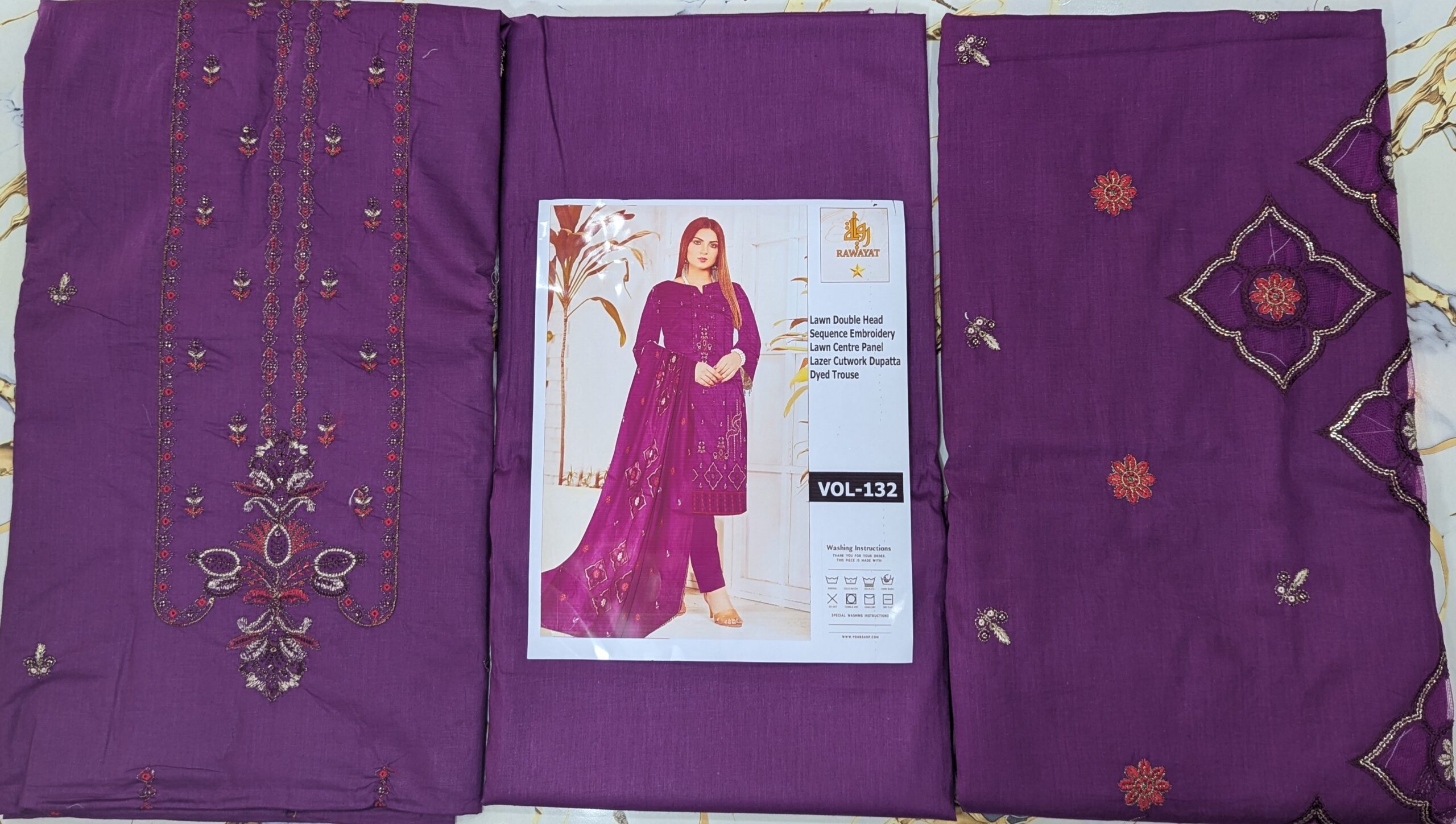 Rawayat Embroidery 3 Pc’s Lawn