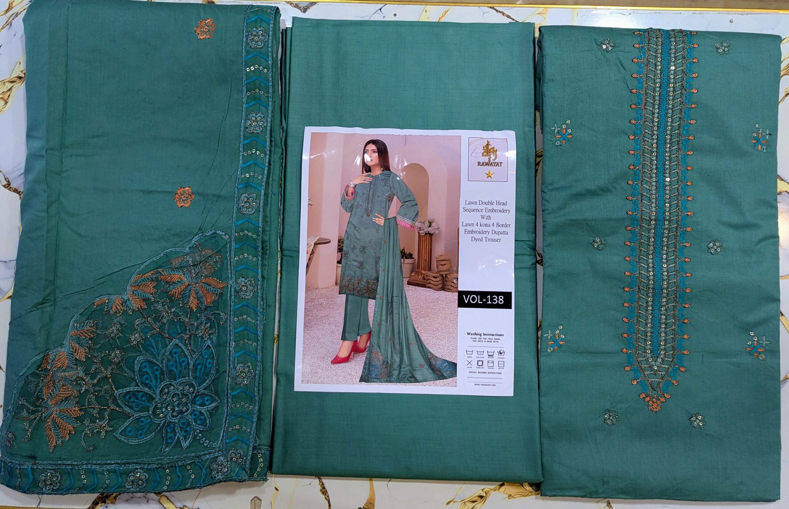 Rawayat Embroidery 3 Pc’s Lawn
